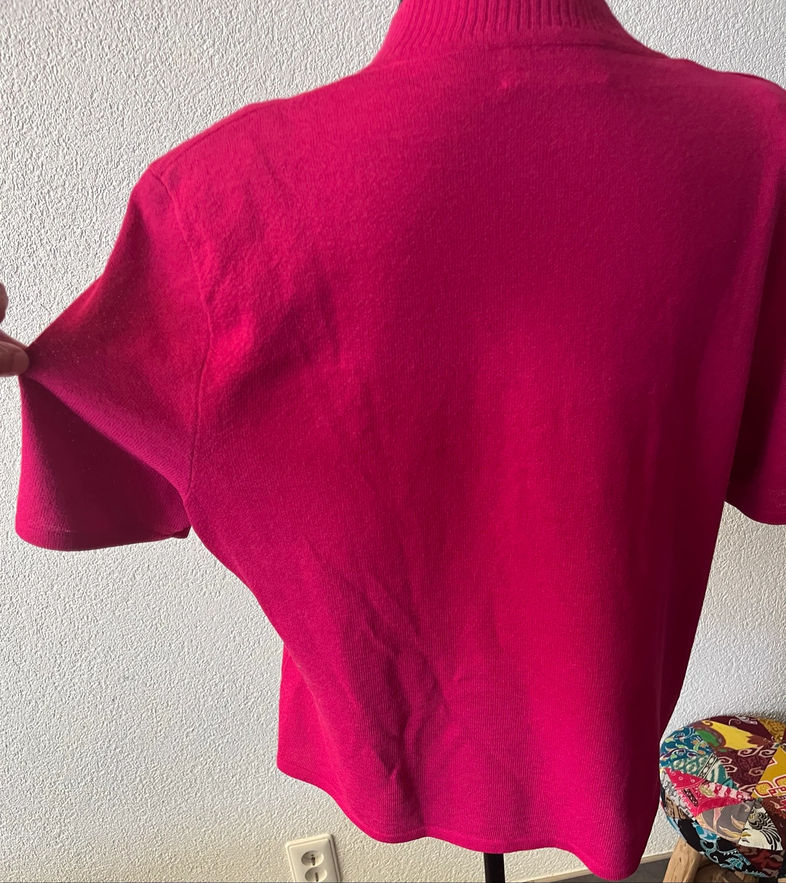 🌺 𝒎𝒛 | Attitude fijngebreide top fuchsia | maat 46 valt 44/46 | korte mouw | wolmix – photo 7
